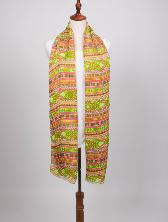 MULTI TRIBAL LINEN SCARF